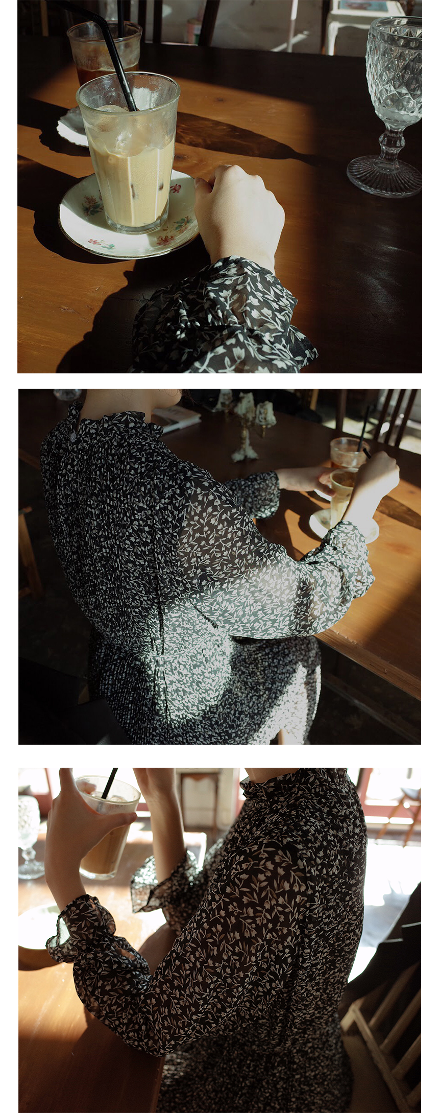 New Women Dress Flower Chiffon Cherry Blossom Long