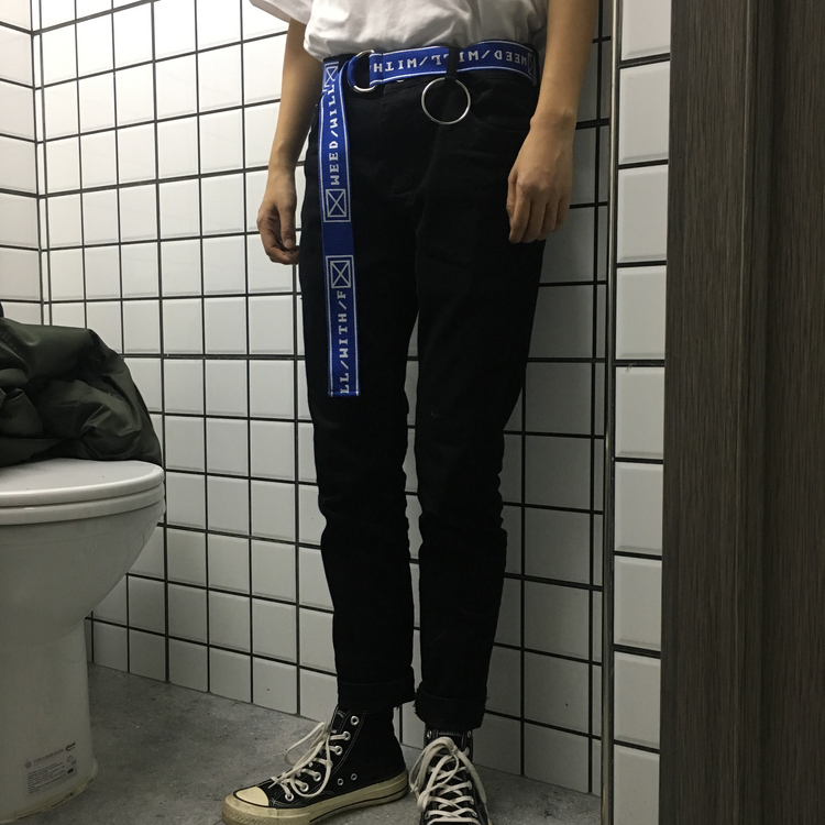 NEW MEN FASHION BELT Canvas Alphabet Belt Men's