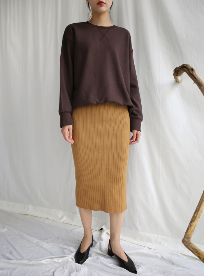 Girly Knit Slim Long Skirt Women Tight Fit Fall Ki