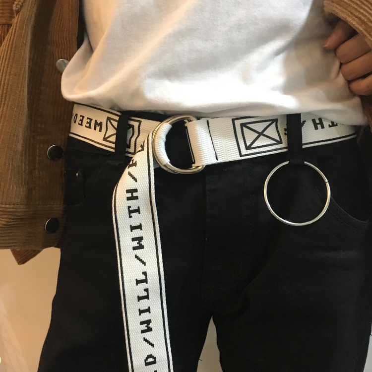 NEW MEN FASHION BELT Canvas Alphabet Belt Men's
