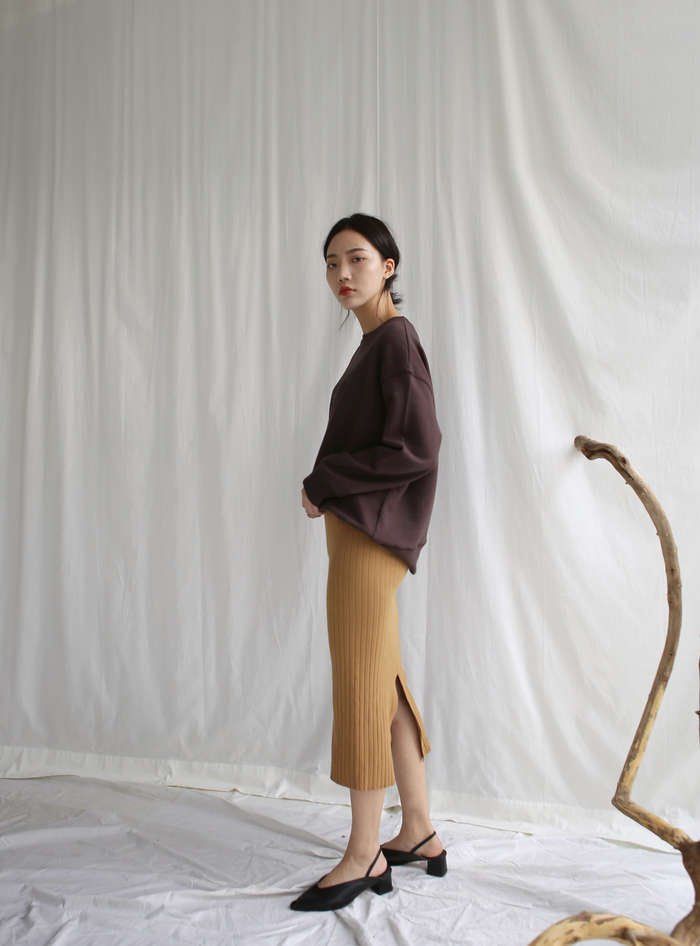 Girly Knit Slim Long Skirt Women Tight Fit Fall Ki