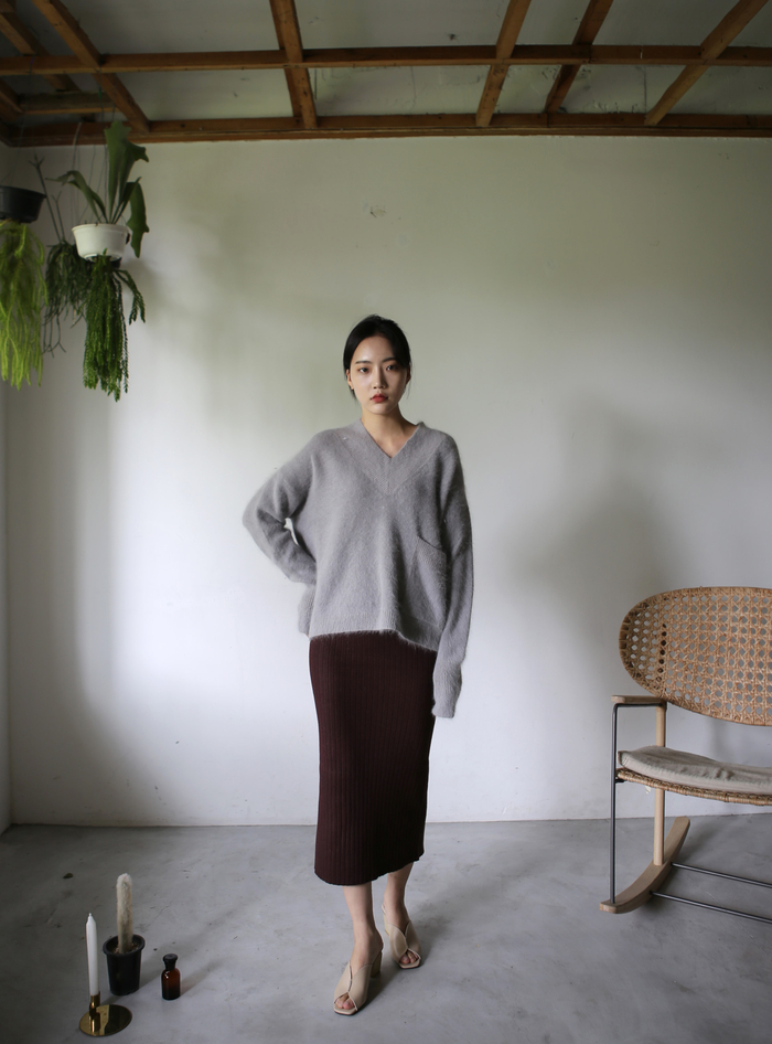 Girly Knit Slim Long Skirt Women Tight Fit Fall Ki