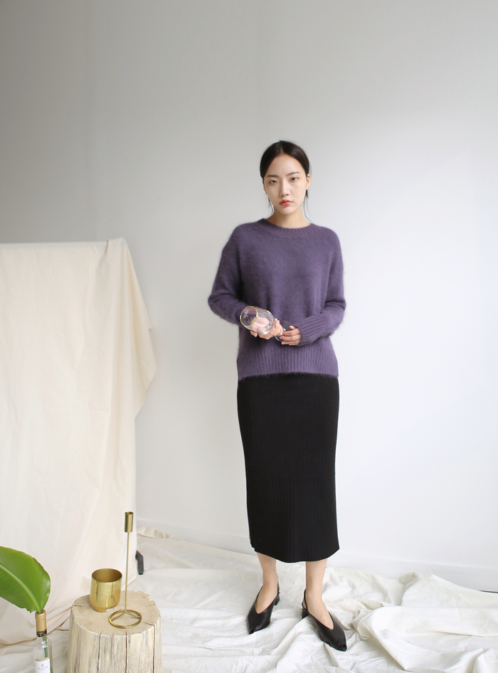 Girly Knit Slim Long Skirt Women Tight Fit Fall Ki