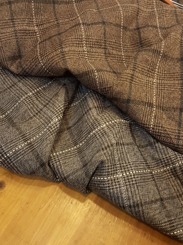 Belt Glen check long skirt