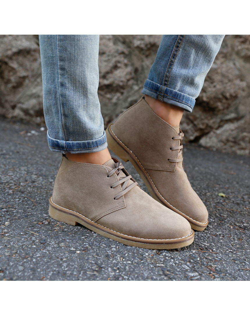 NEW MEN WALLKER BOOTS Suede Low Walker Fash Shoes 