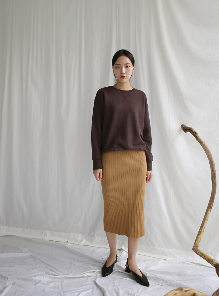 Girly Knit Slim Long Skirt Women Tight Fit Fall Ki