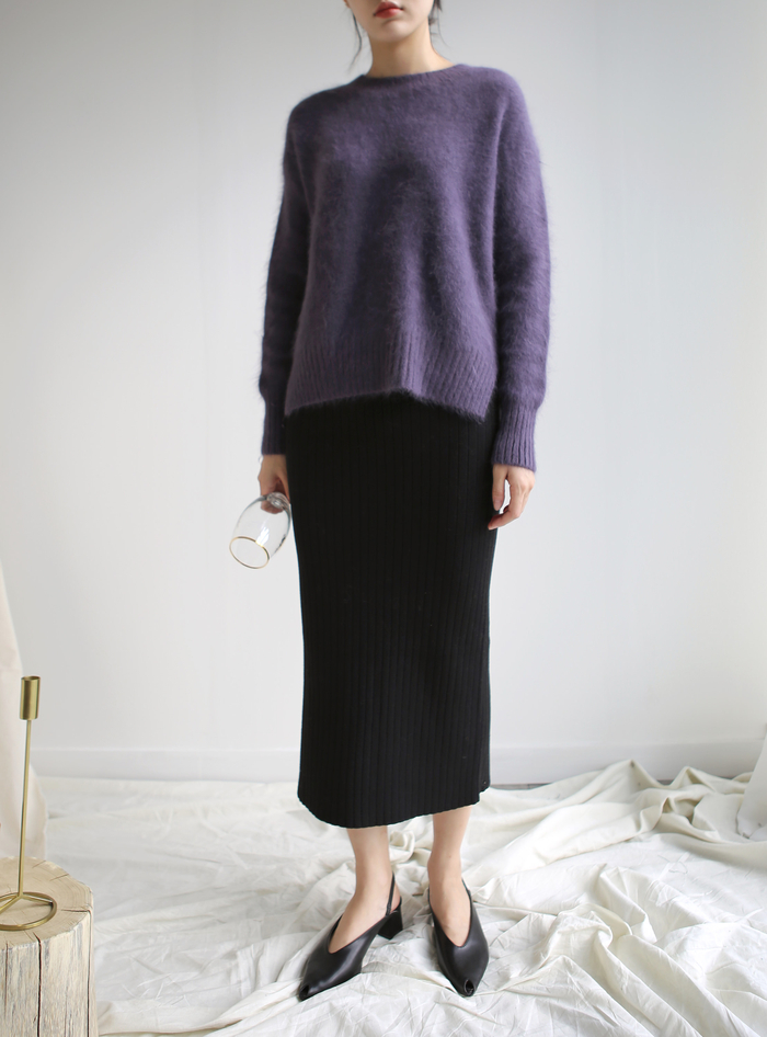 Girly Knit Slim Long Skirt Women Tight Fit Fall Ki