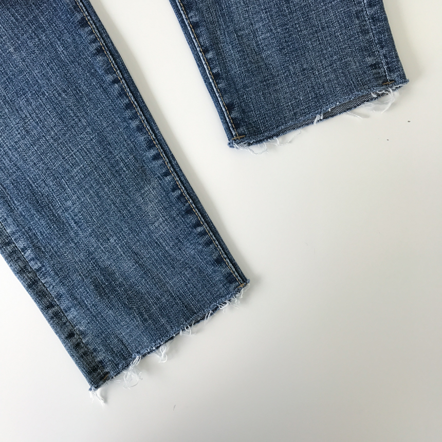 Korea Jeans Pants Damage Damper Slim Cutting Jeans