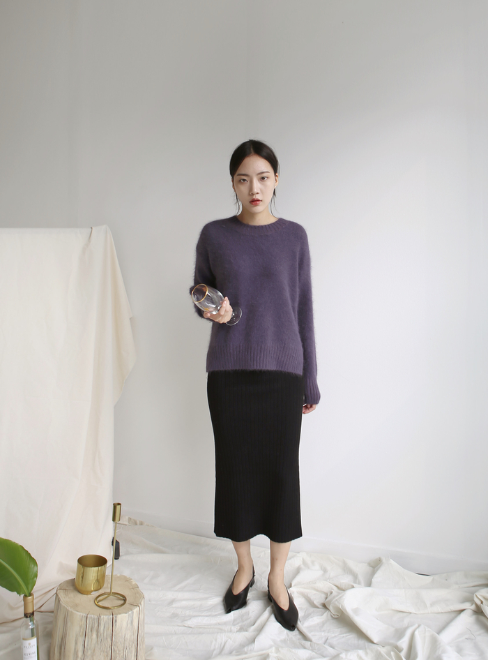 Girly Knit Slim Long Skirt Women Tight Fit Fall Ki