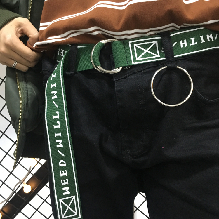 NEW MEN FASHION BELT Canvas Alphabet Belt Men's