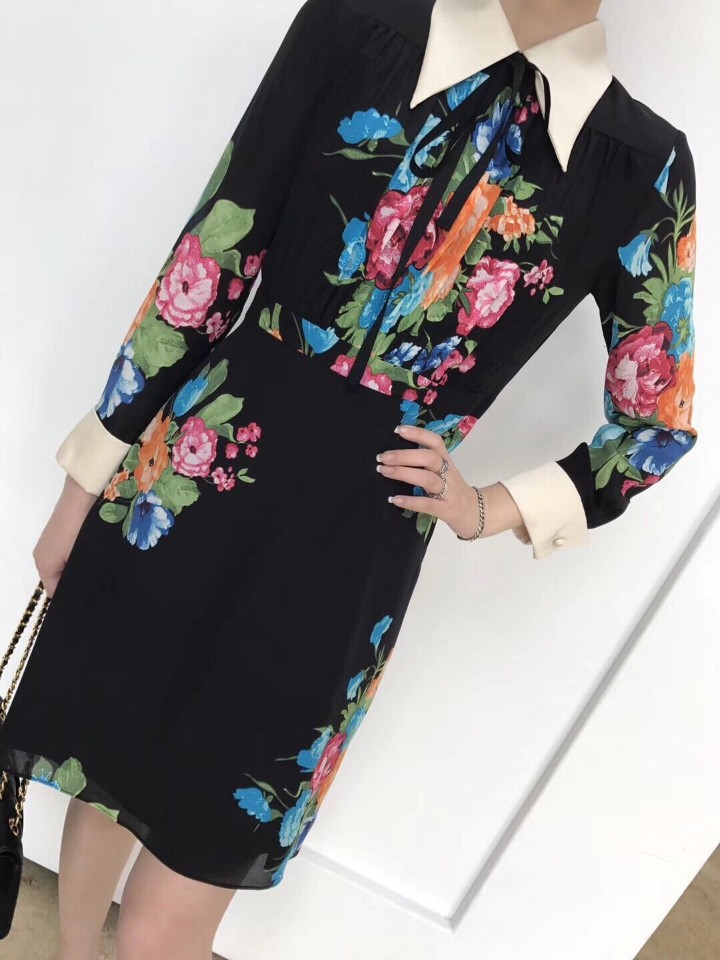 New Women Dress Bonded Autumn Flower Dress