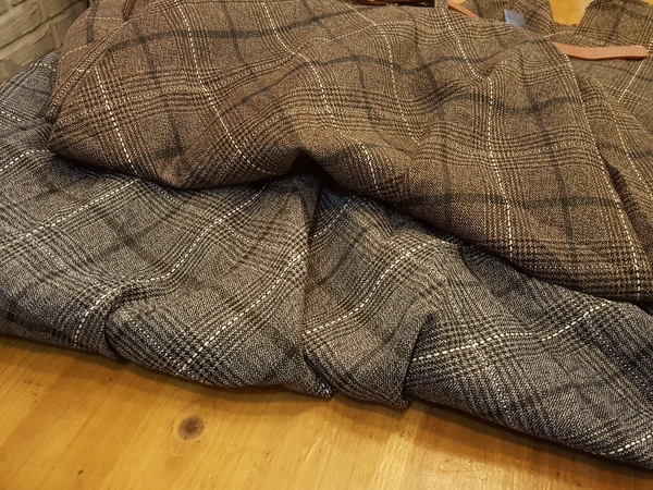 Belt Glen check long skirt