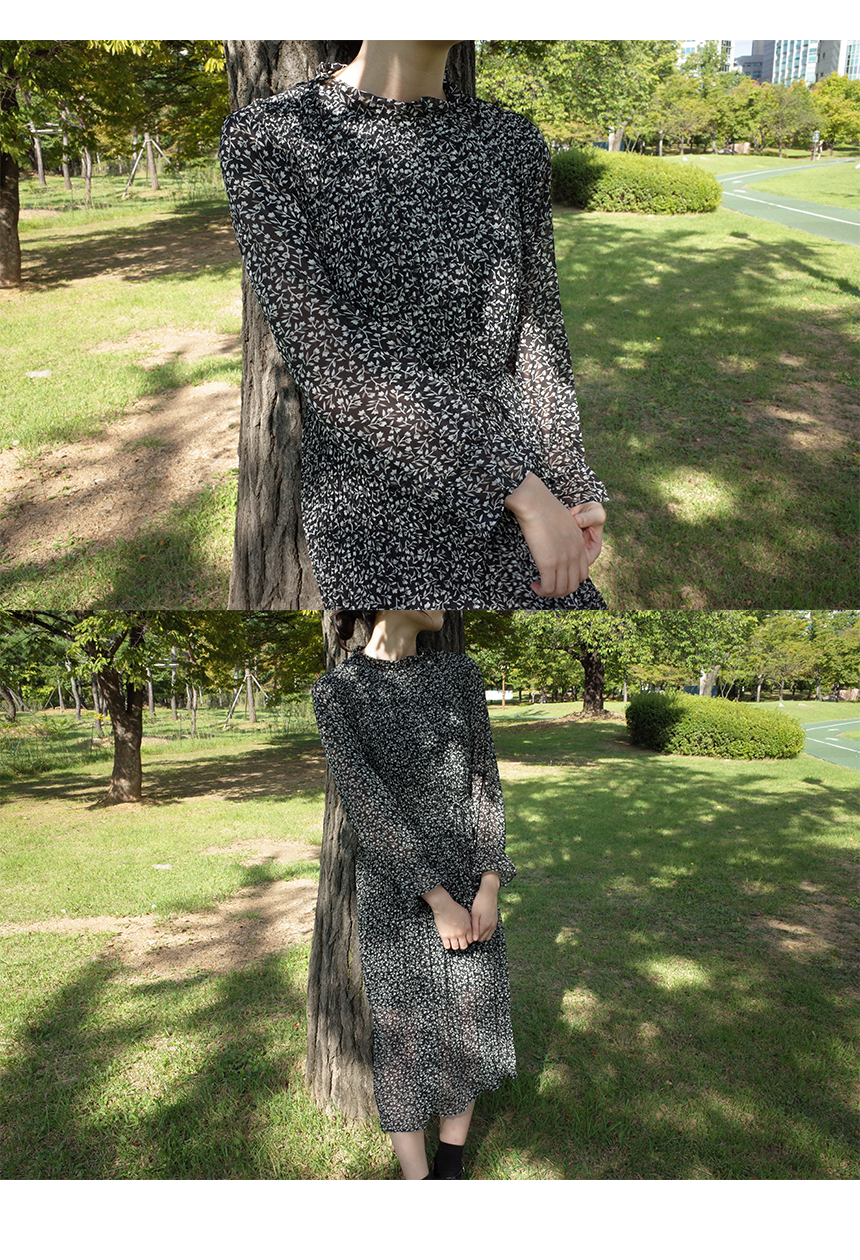 New Women Dress Flower Chiffon Cherry Blossom Long