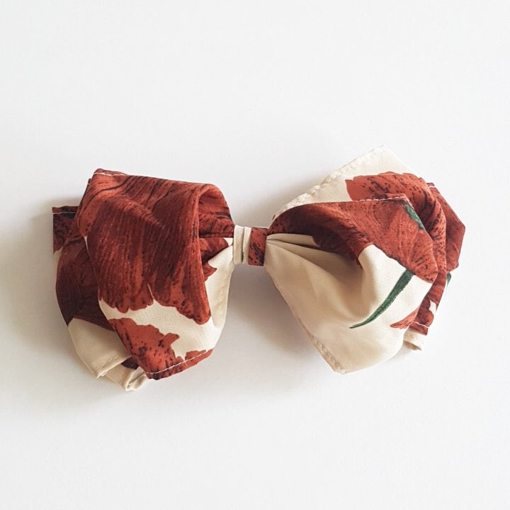 NEW HAIR CLIP HOOP Two-tone pattern ribbon hairpin