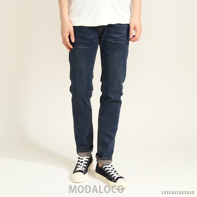 Korea Jeans Pants Span Double Double Washing Dark 