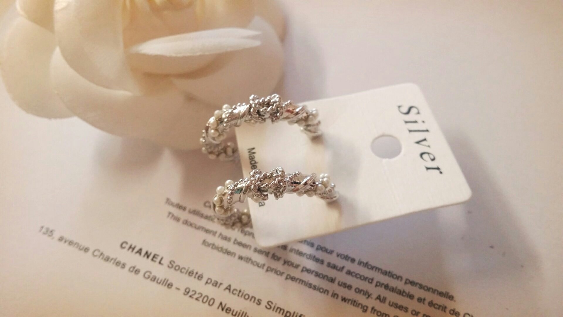 C. Imported Sasha Silver Earrings Coco Ring Luxury