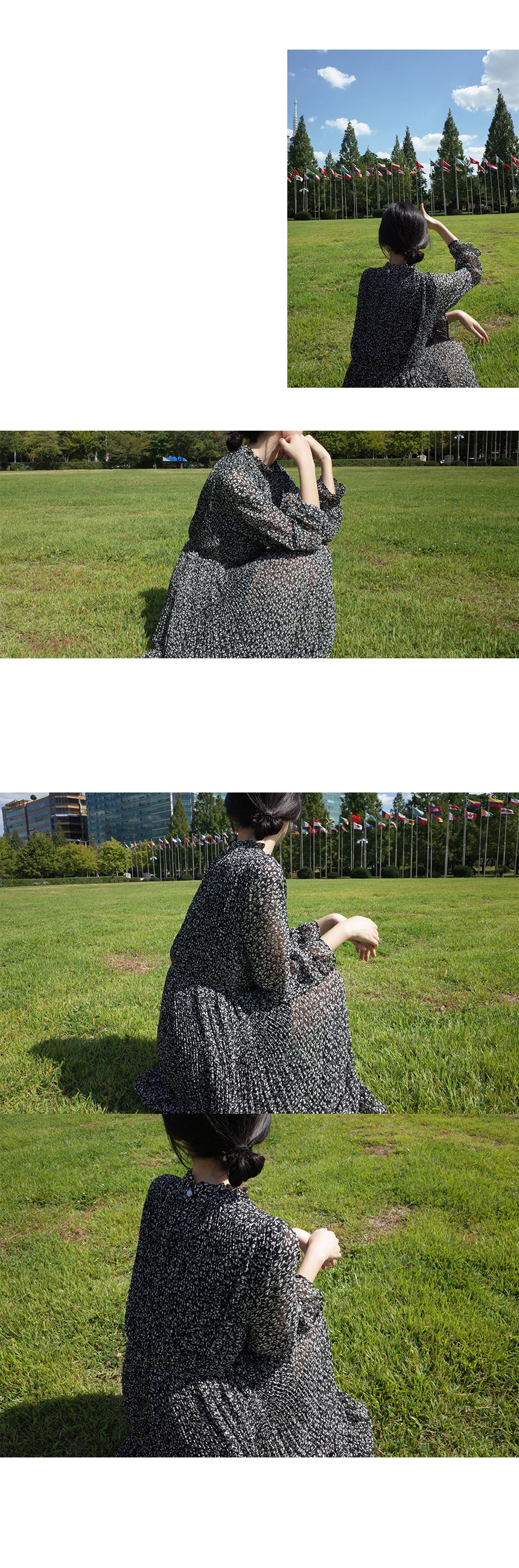 New Women Dress Flower Chiffon Cherry Blossom Long