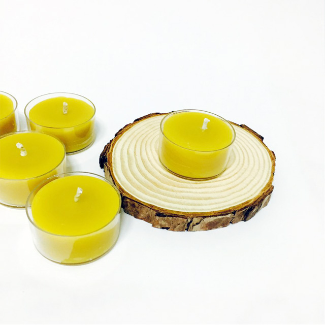 NEW CANDLE Miel House Brown Wood Square Beeswax Gi