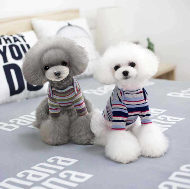 NEW DOG FASHION Puppy Clothes Candy Striped T-Shir