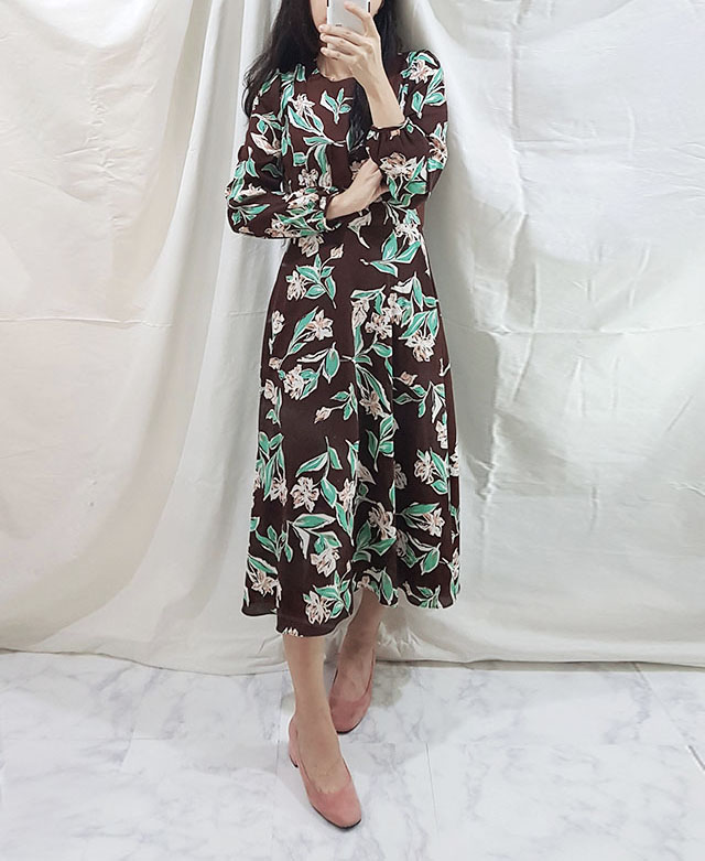 New Women Dress High Quality Autumn Flower Long Go