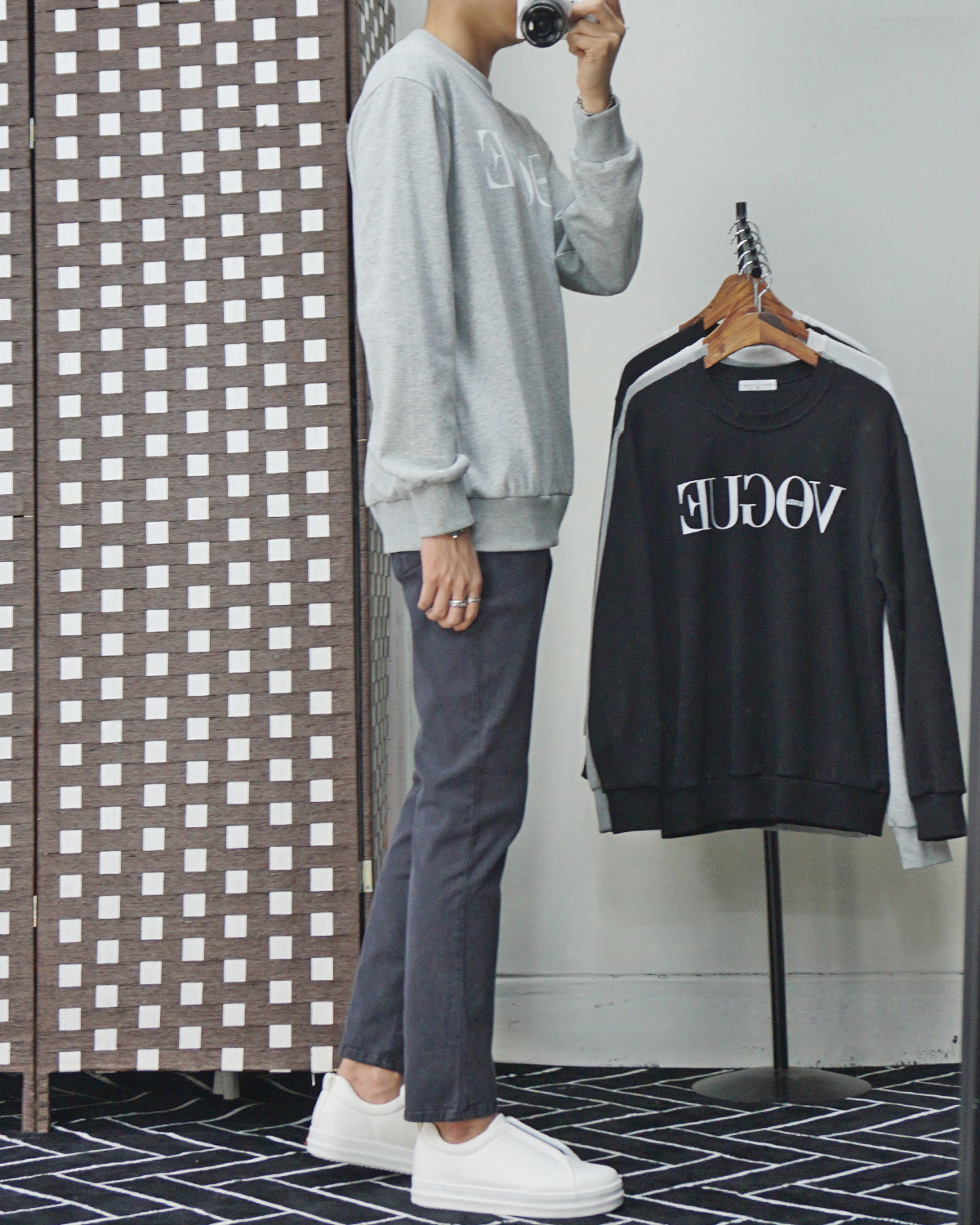 Men Height Shoes Bending Keyboard Slip-on 2 Color 