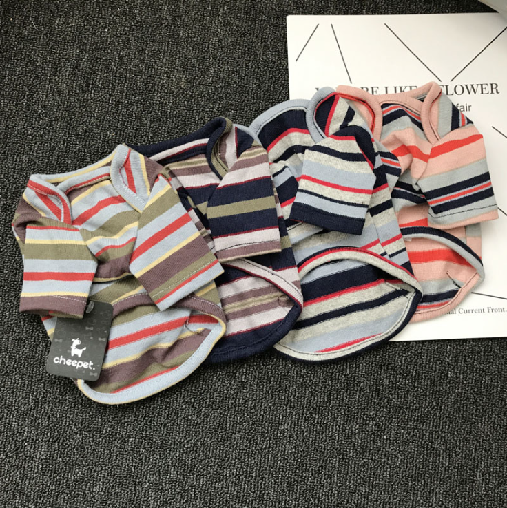 NEW DOG FASHION Puppy Clothes Candy Striped T-Shir