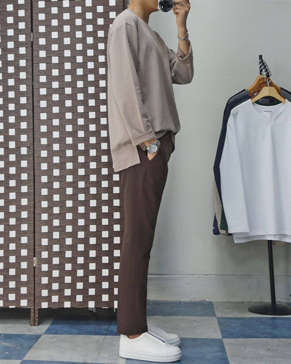 Men Height Shoes Bending Keyboard Slip-on 2 Color 