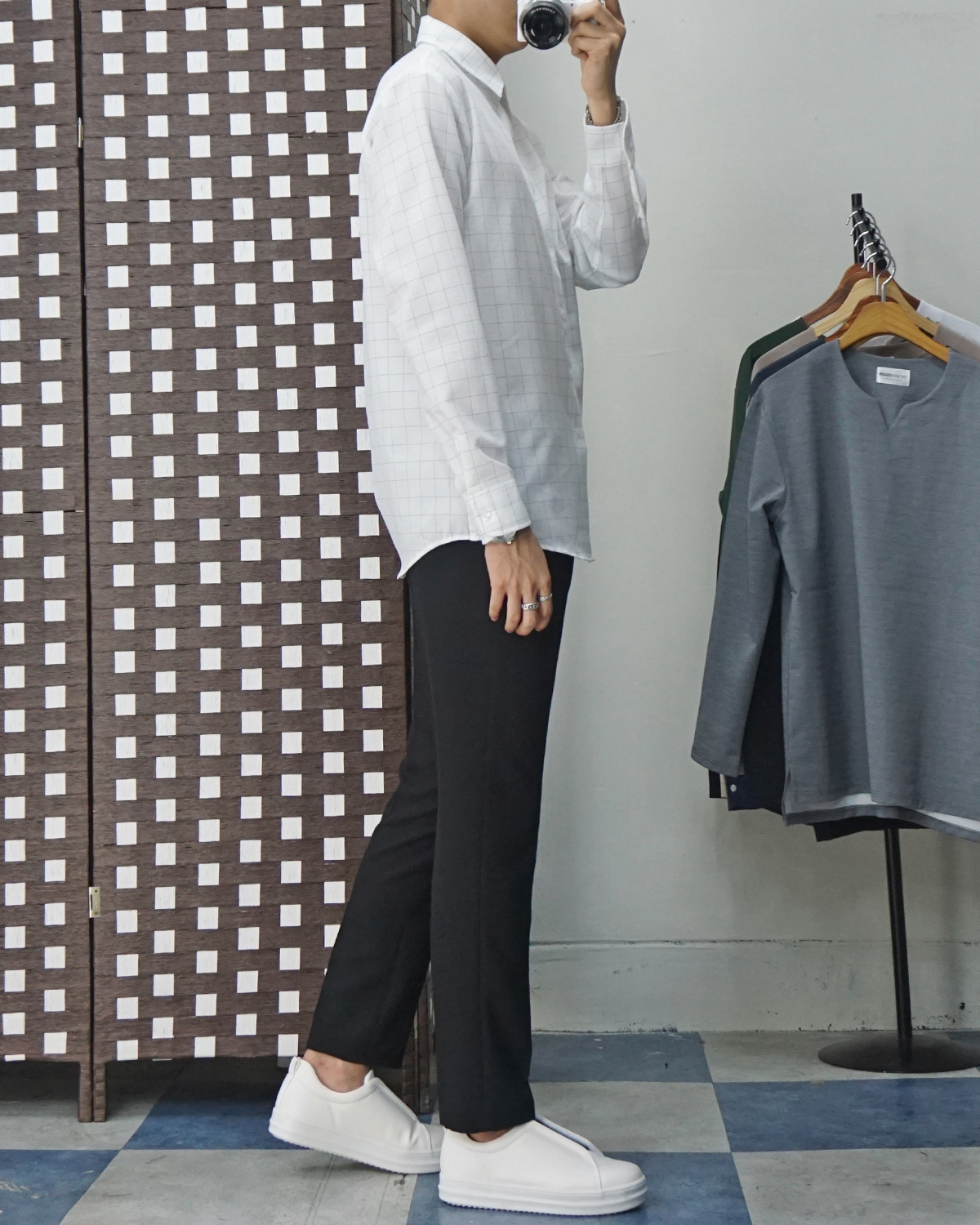 Men Height Shoes Bending Keyboard Slip-on 2 Color 