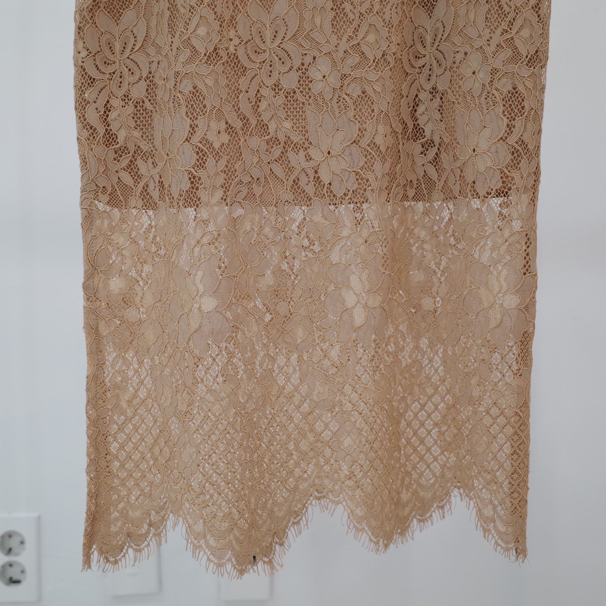 Autumn flower lace skirt H line Embroidery Long co