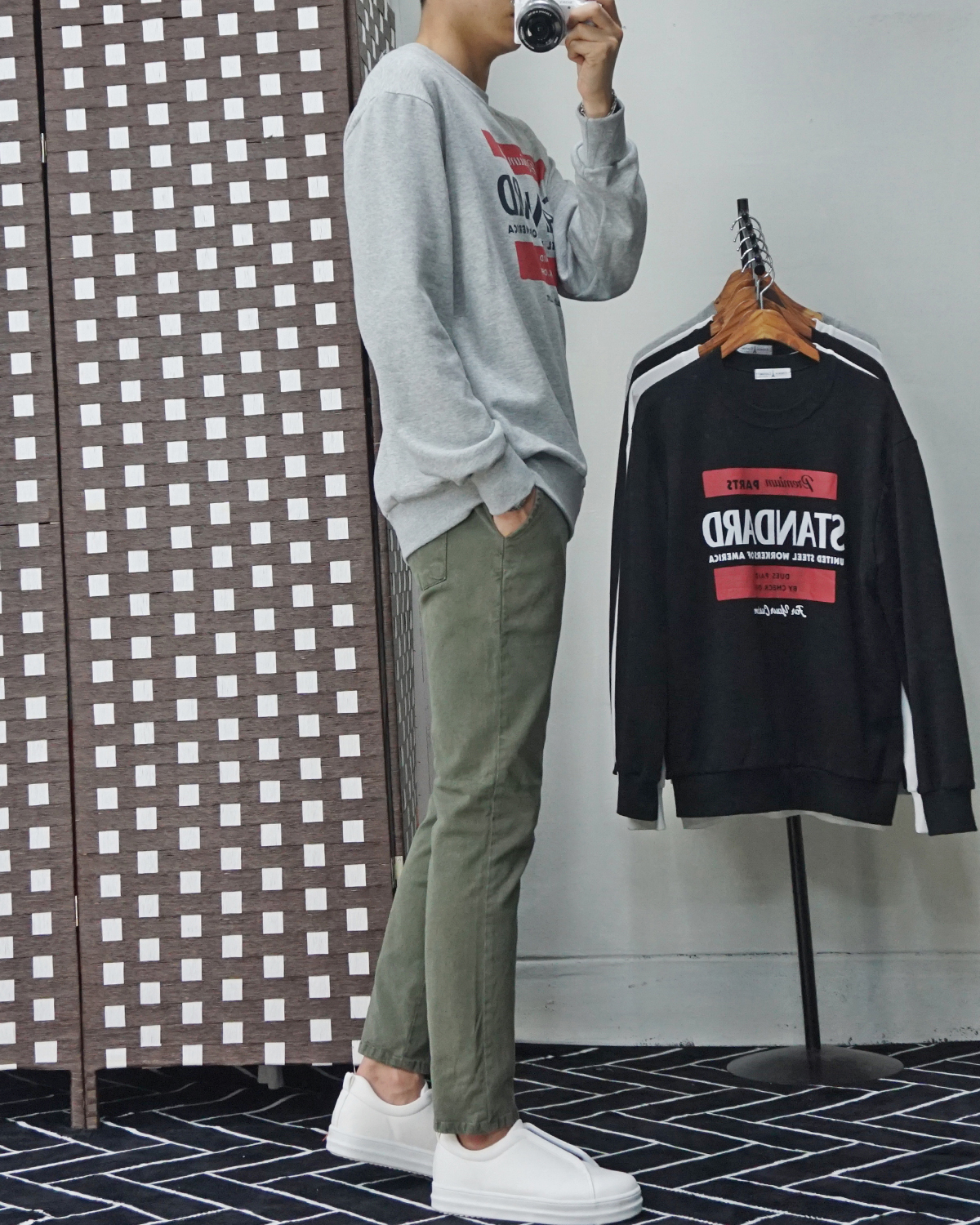 Men Height Shoes Bending Keyboard Slip-on 2 Color 