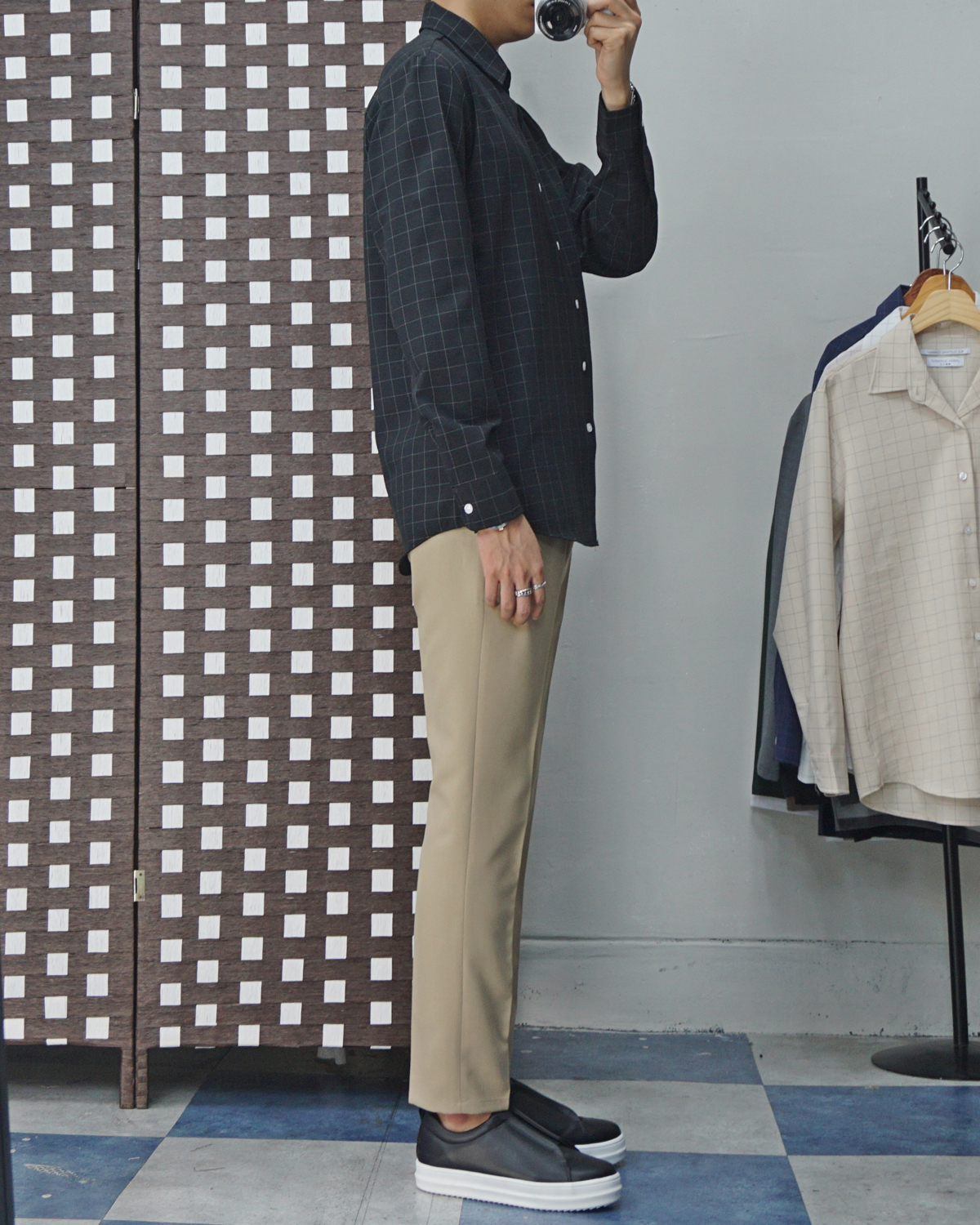 Men Height Shoes Bending Keyboard Slip-on 2 Color 