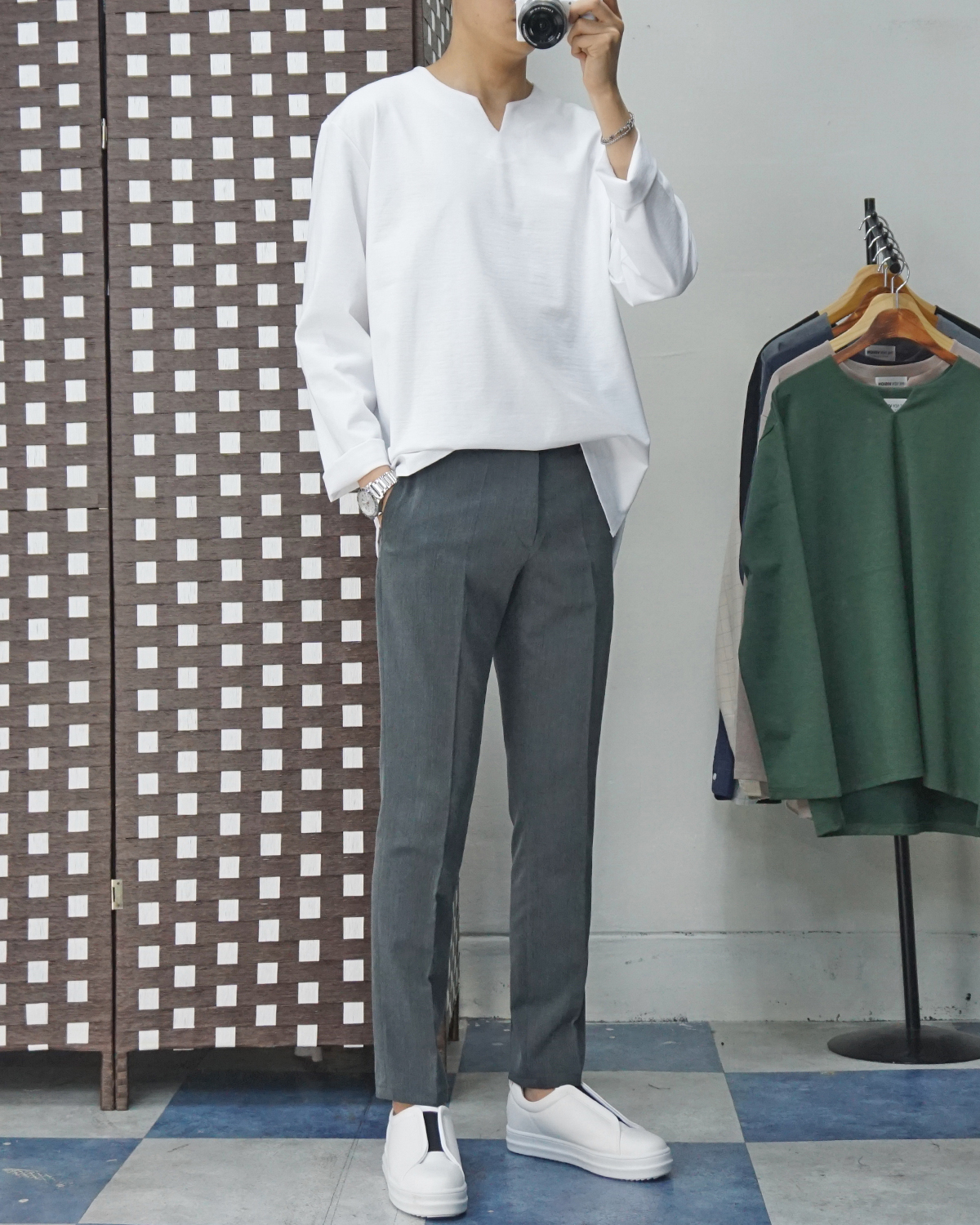 Men Height Shoes Bending Keyboard Slip-on 2 Color 