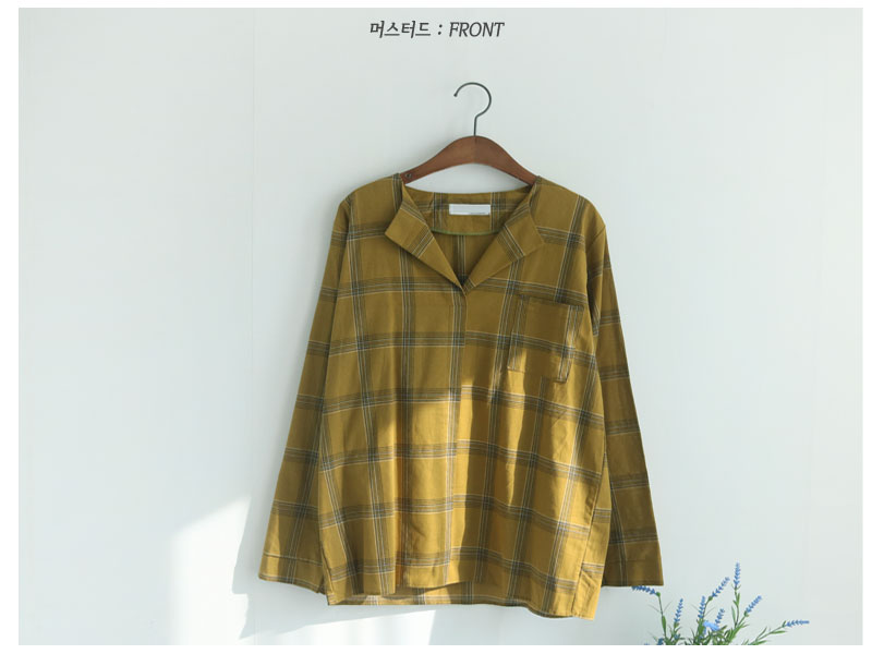 Women Blouses Bates Check Blouse Black, Ivory, Mus