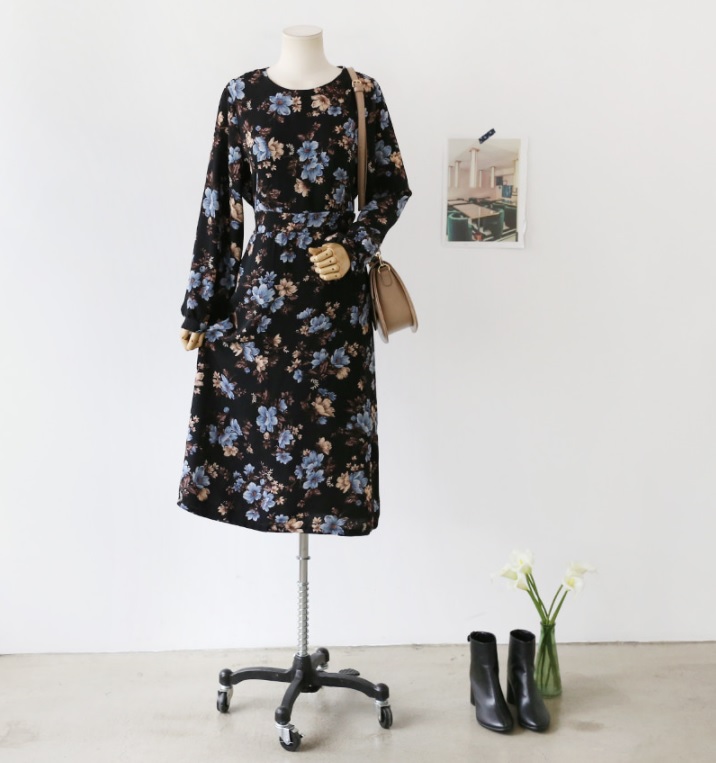 New Women Dress Lovely Autumn New Flower Cute dres