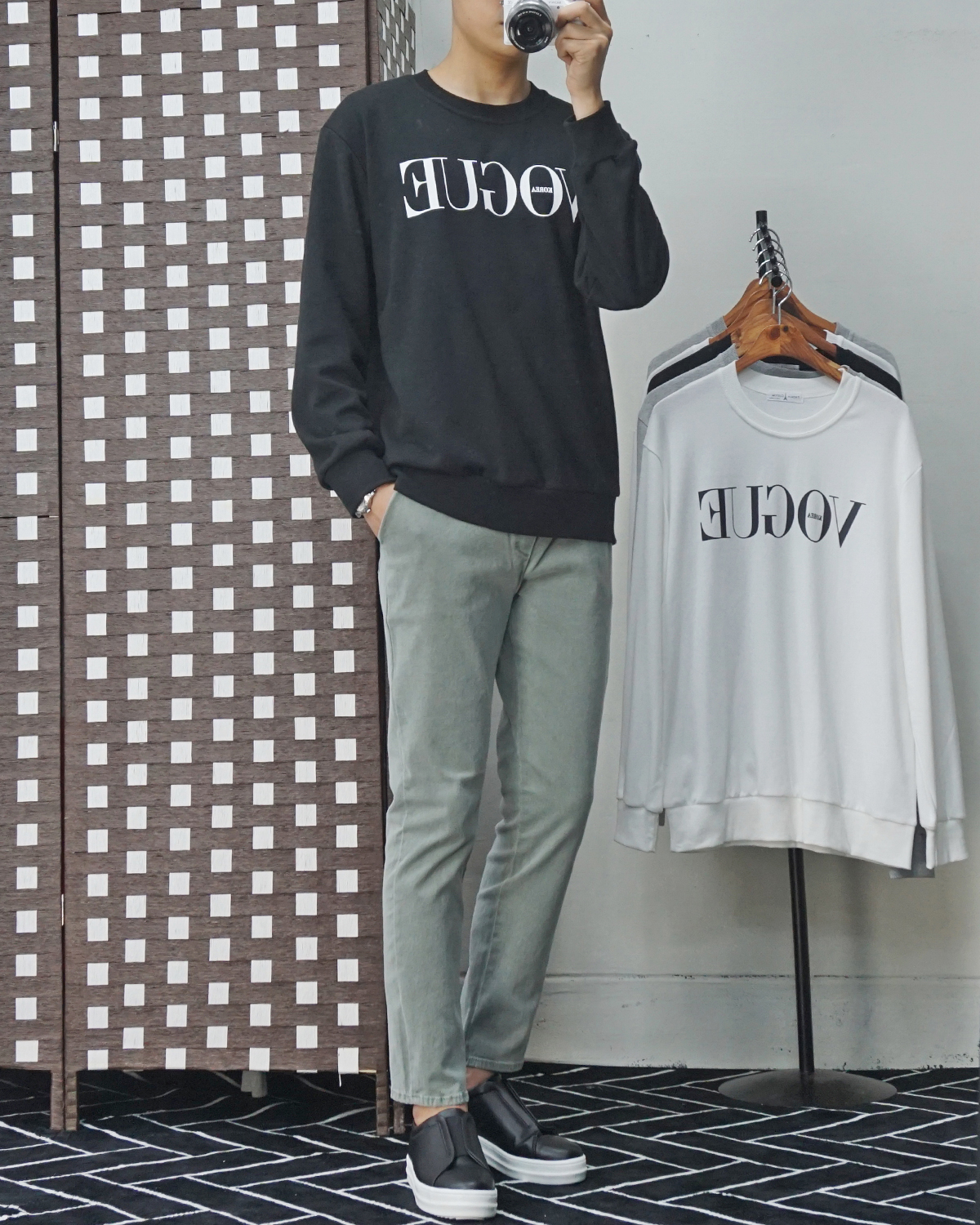 Men Height Shoes Bending Keyboard Slip-on 2 Color 