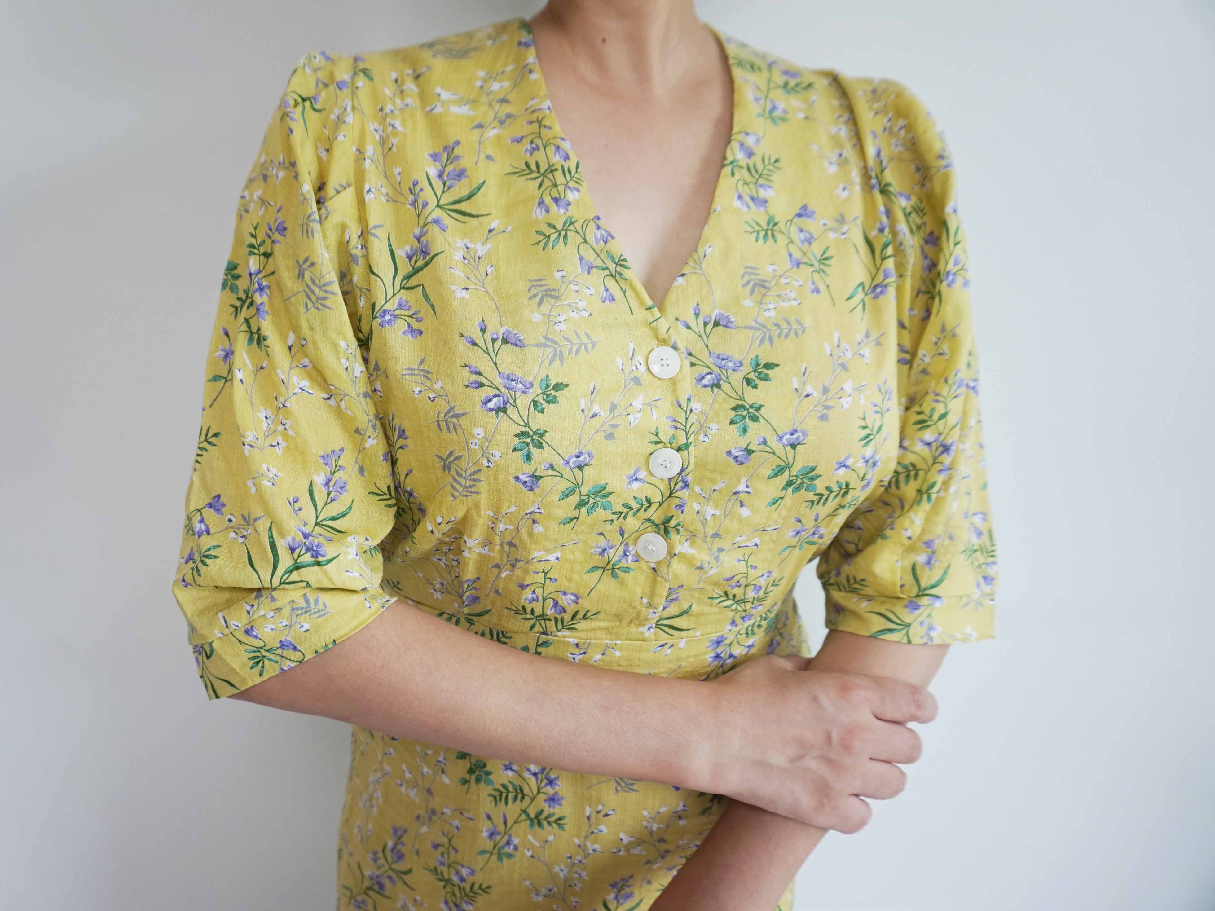 New Women Dress Paper Flower Dress Yellow Daily Co