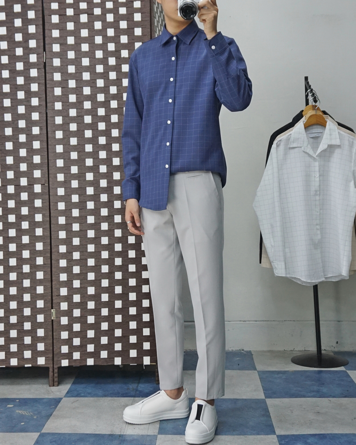 Men Height Shoes Bending Keyboard Slip-on 2 Color 