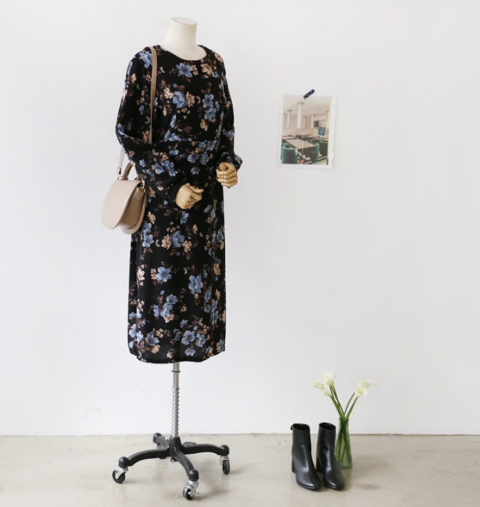 New Women Dress Lovely Autumn New Flower Cute dres