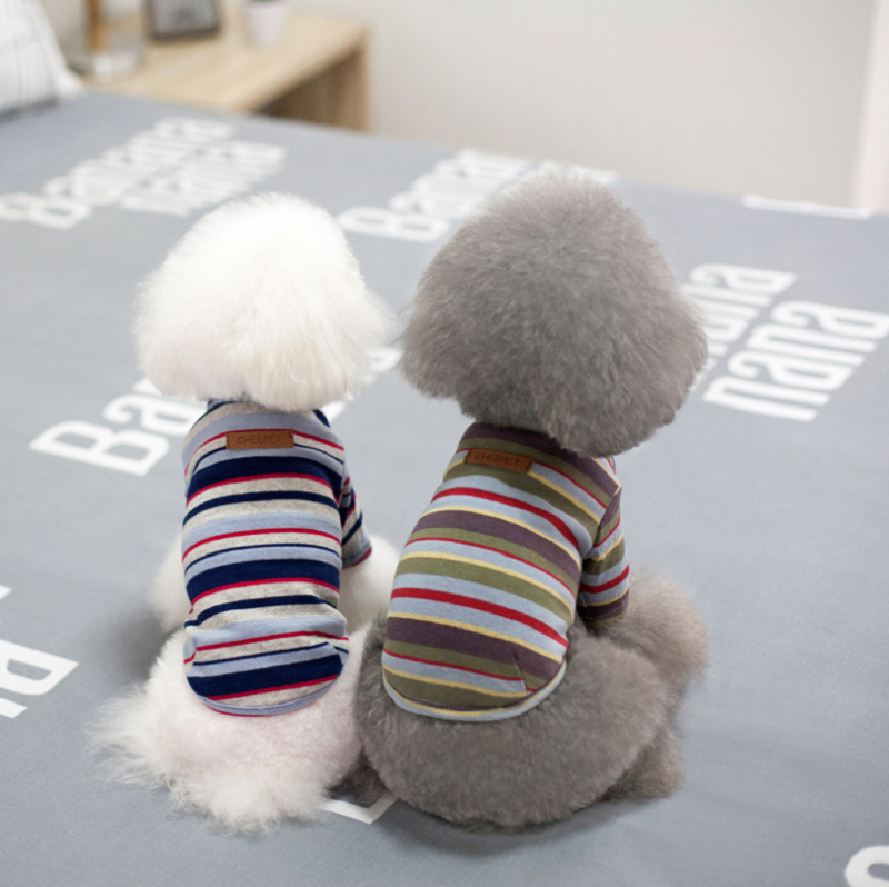 NEW DOG FASHION Puppy Clothes Candy Striped T-Shir
