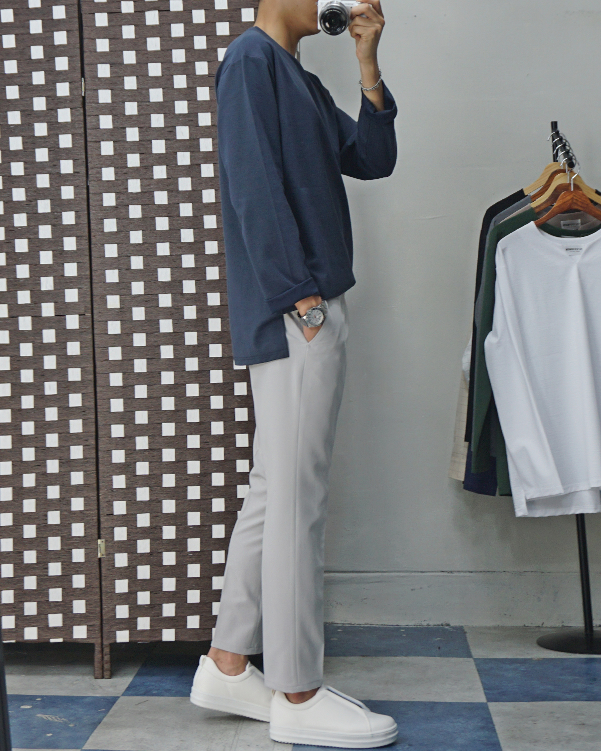 Men Height Shoes Bending Keyboard Slip-on 2 Color 