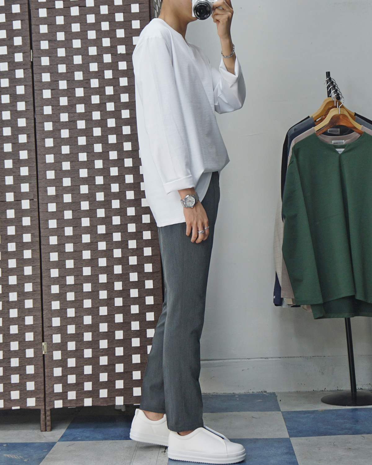 Men Height Shoes Bending Keyboard Slip-on 2 Color 