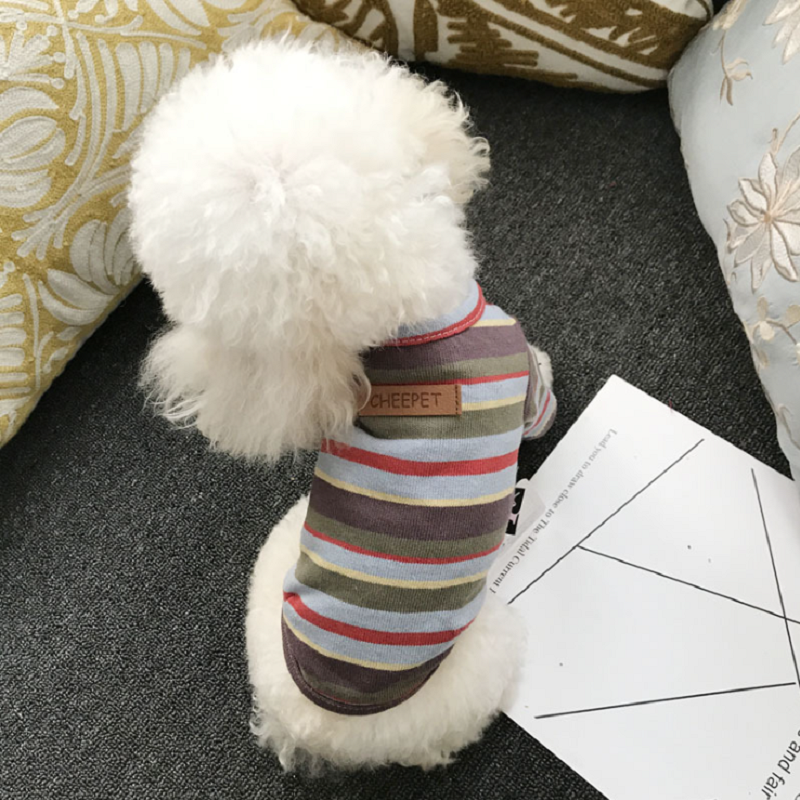 NEW DOG FASHION Puppy Clothes Candy Striped T-Shir