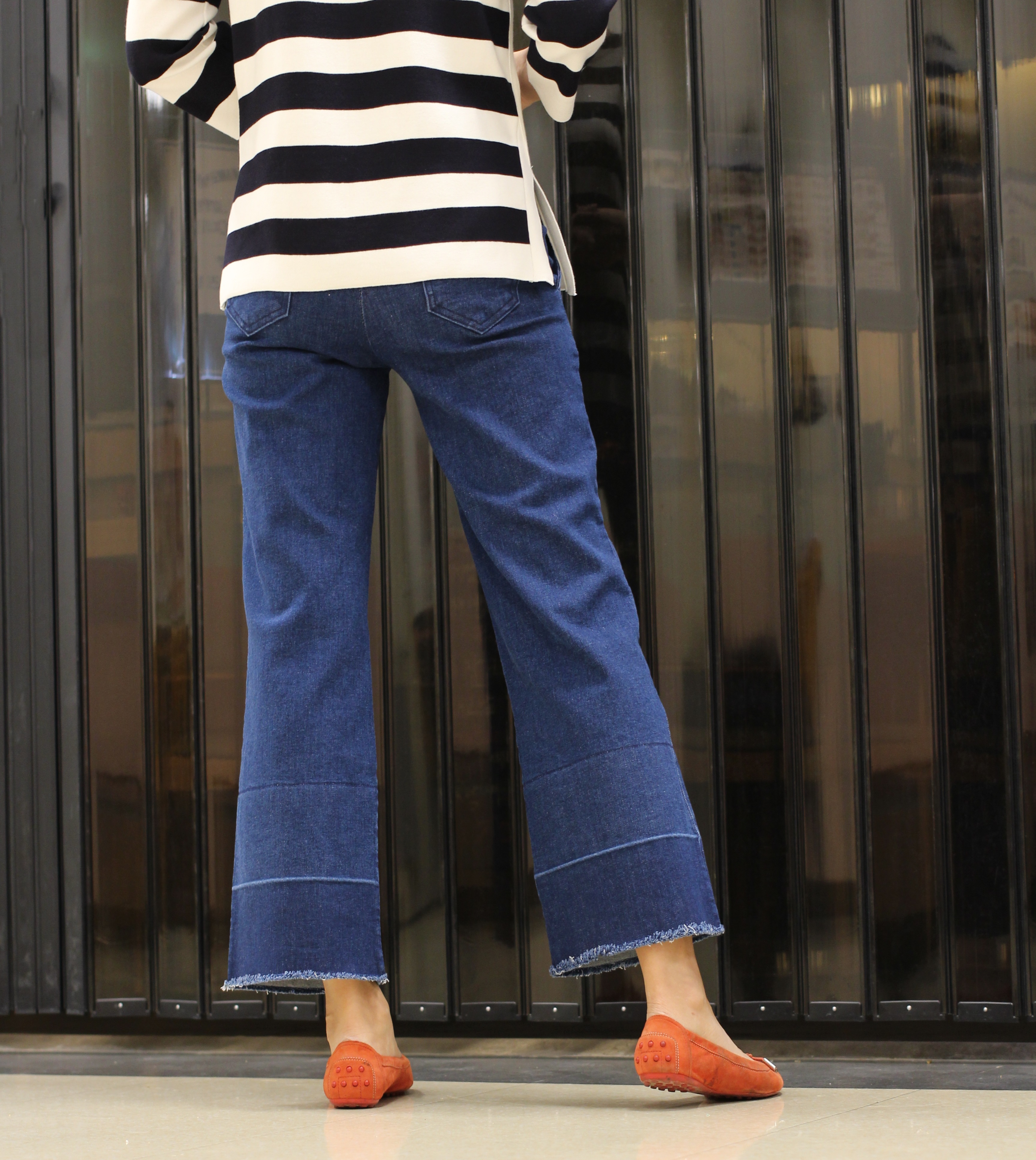 Korea Jeans Pants Drinking brushed denim banding W