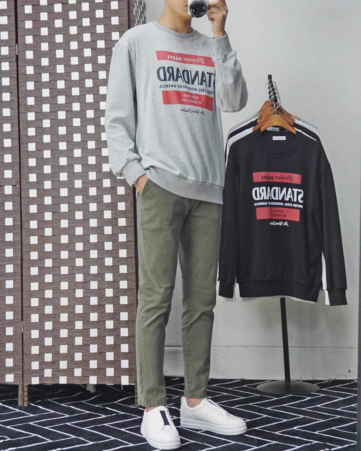 Men Height Shoes Bending Keyboard Slip-on 2 Color 