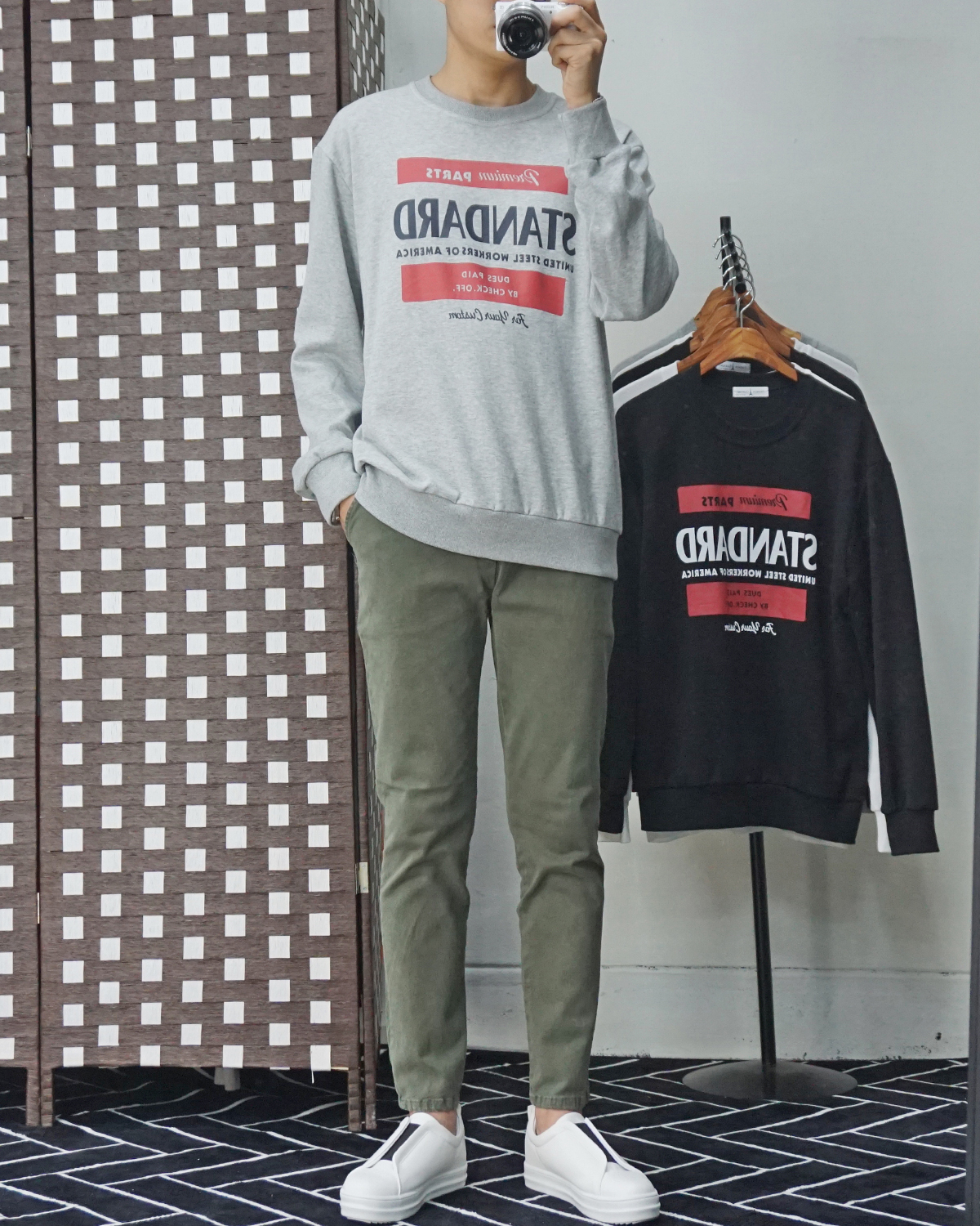 Men Height Shoes Bending Keyboard Slip-on 2 Color 