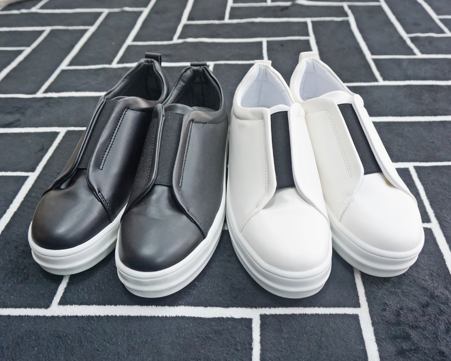 Men Height Shoes Bending Keyboard Slip-on 2 Color 