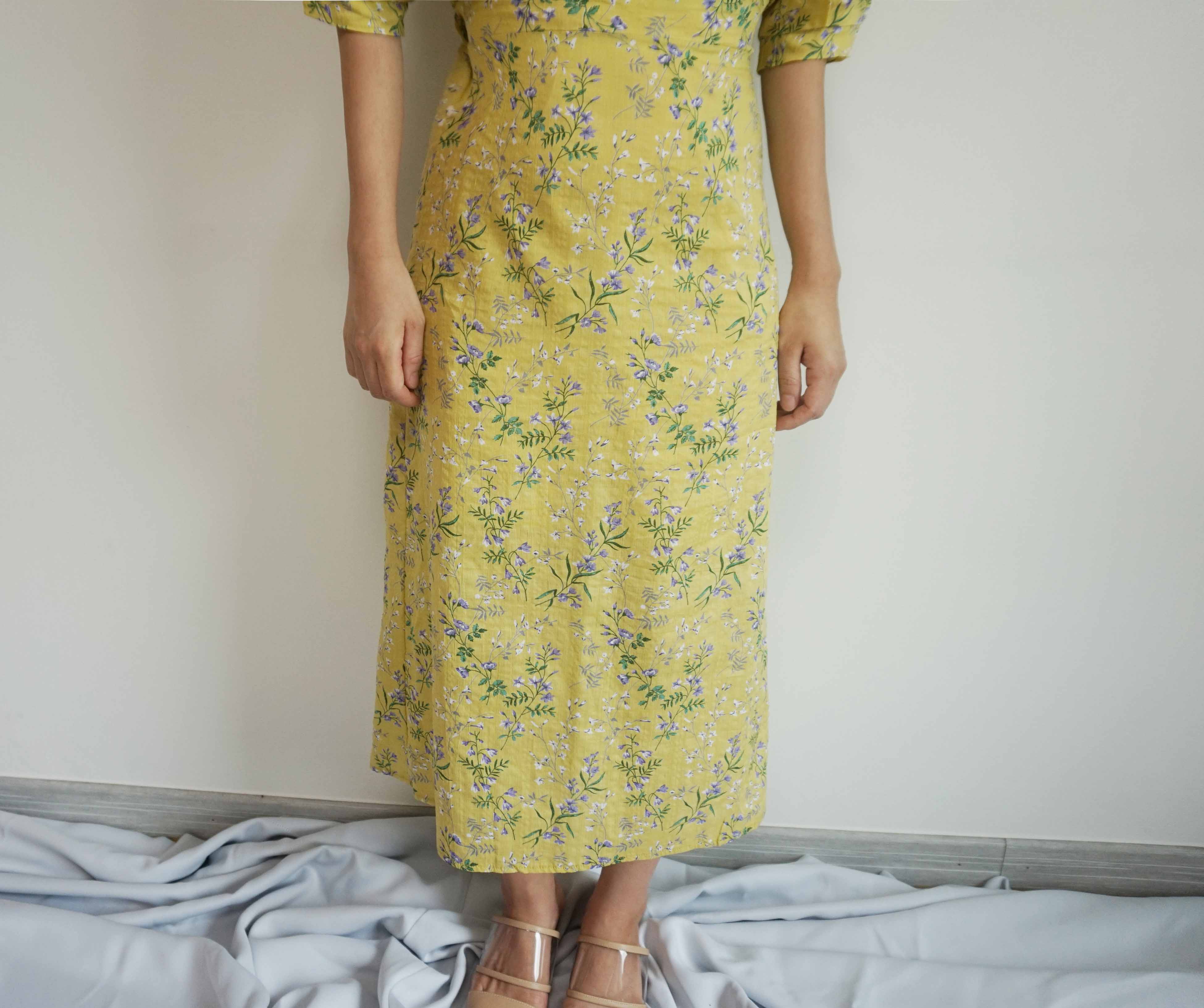 New Women Dress Paper Flower Dress Yellow Daily Co