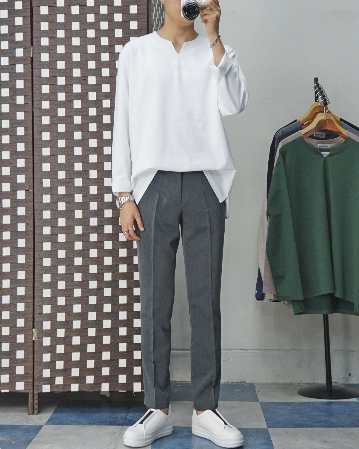 Men Height Shoes Bending Keyboard Slip-on 2 Color 