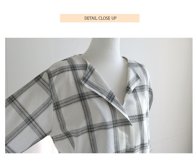 Women Blouses Bates Check Blouse Black, Ivory, Mus