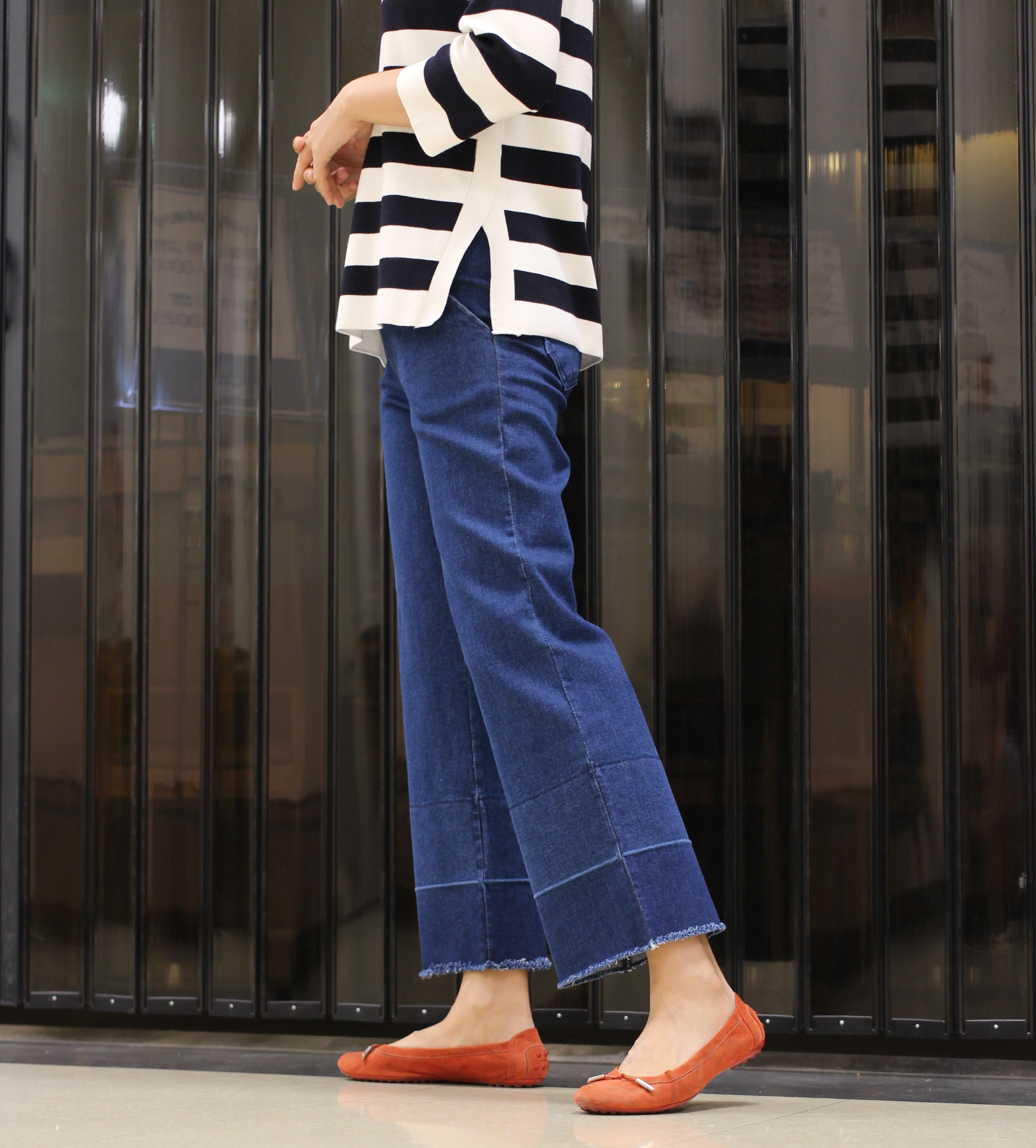 Korea Jeans Pants Drinking brushed denim banding W